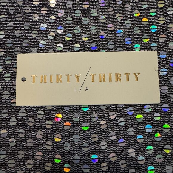 Thirty Thirty LA Mini Dress XS Sparkle Sequin Open Back Bell Sleeve Party Disco - Picture 4 of 9